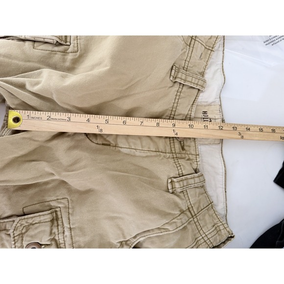 Hollister Y2K Style Cargo Shorts Mens Size 30 Khaki Button Up Utility Skater - Picture 7 of 9